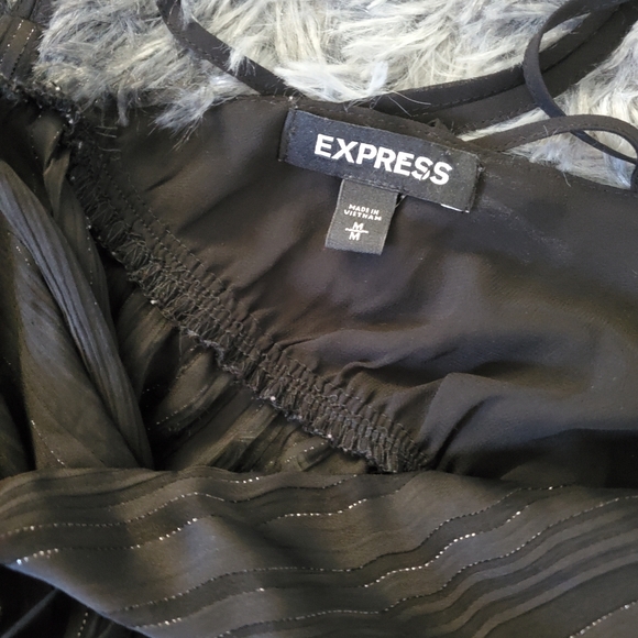 EXPRESS Sheer Strappy Split Front Tie M - Picture 4 of 10